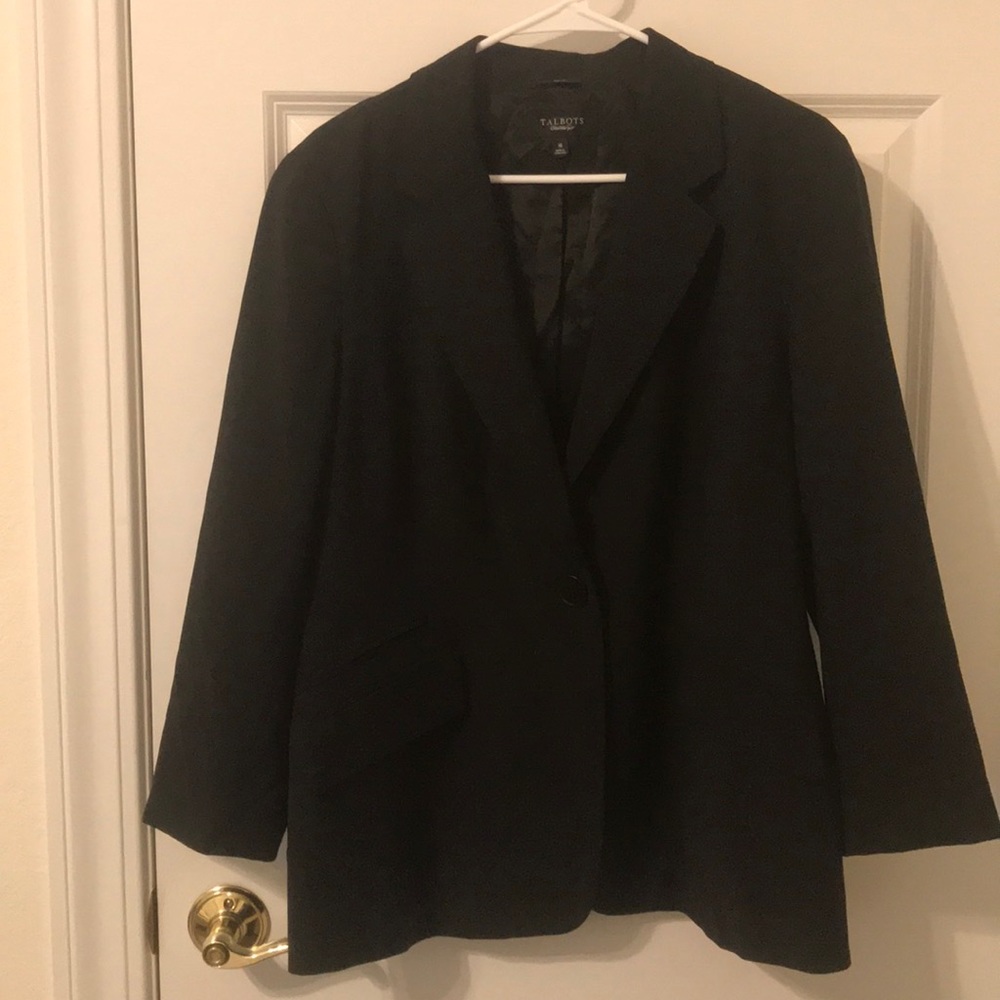 Talbots black stretch suit jacket